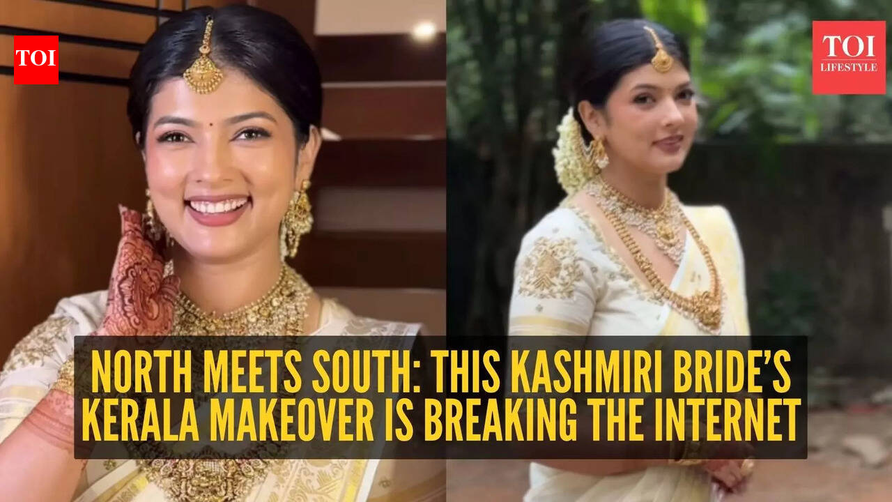 Kasavu Saree: This Kashmiri bride wore a Kasavu saree on her big day and people are obsessed |
