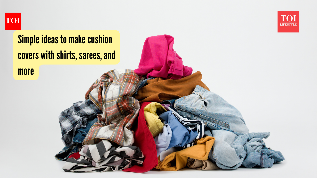Wondering what to do with your pile of old clothes? Simple ideas to make cushion covers with shirts, sarees, and more